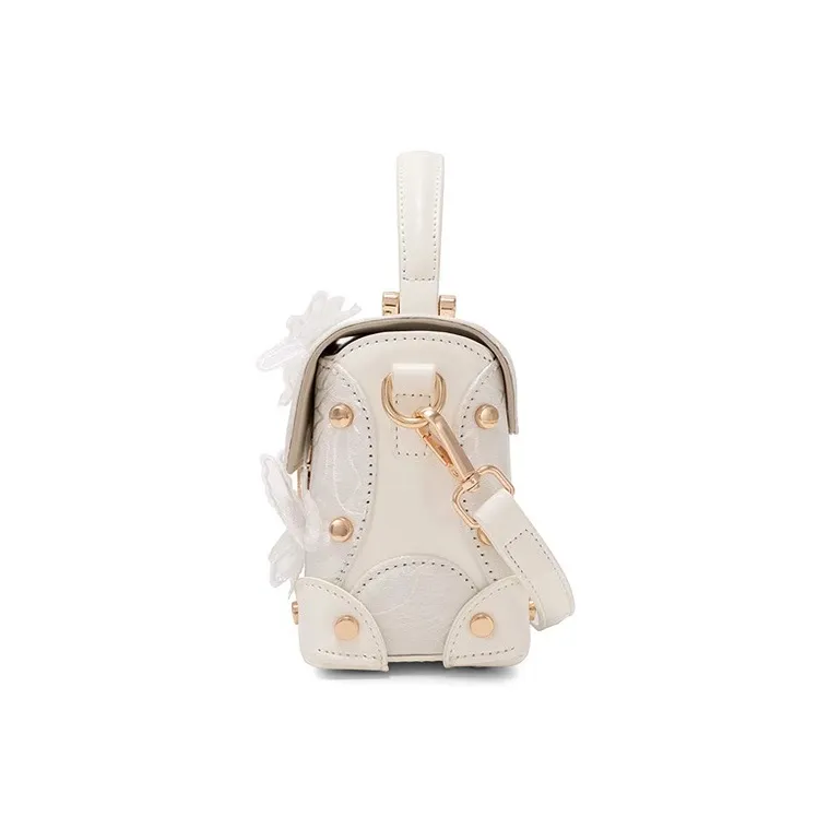 CLEVER& KETCH PU Box Bag Handbags Women's White/Pink-2