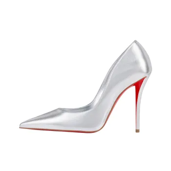 Christian Louboutin Miss Z 100mm Pump Silver Laminated Nappa Leather Women's
