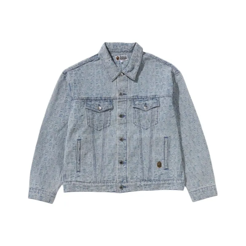 Bape Lux Sport Pattern Jacquard 13oz Denim Trucker Jacket-2