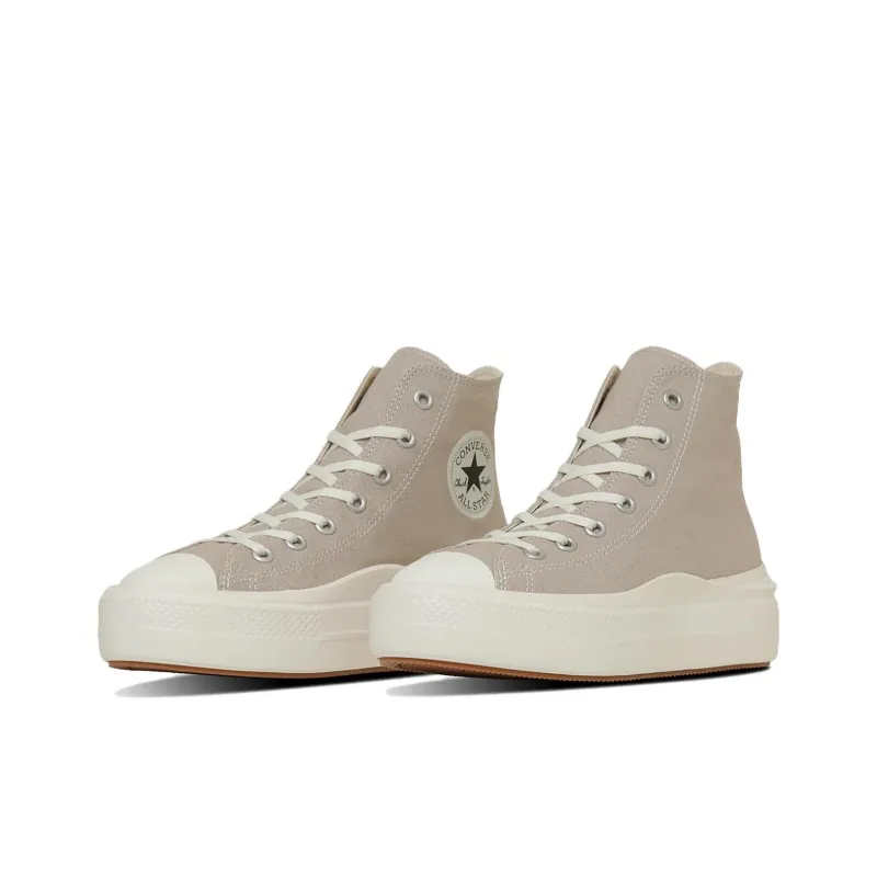 Converse ALL STAR LIGHT PLTS 2 Breathable Cushioning High Top Canvas Shoes Unisex Pebble Beige-1