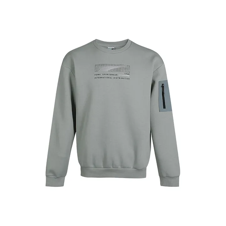 PUMA Sweatshirts Men Gray Green-0