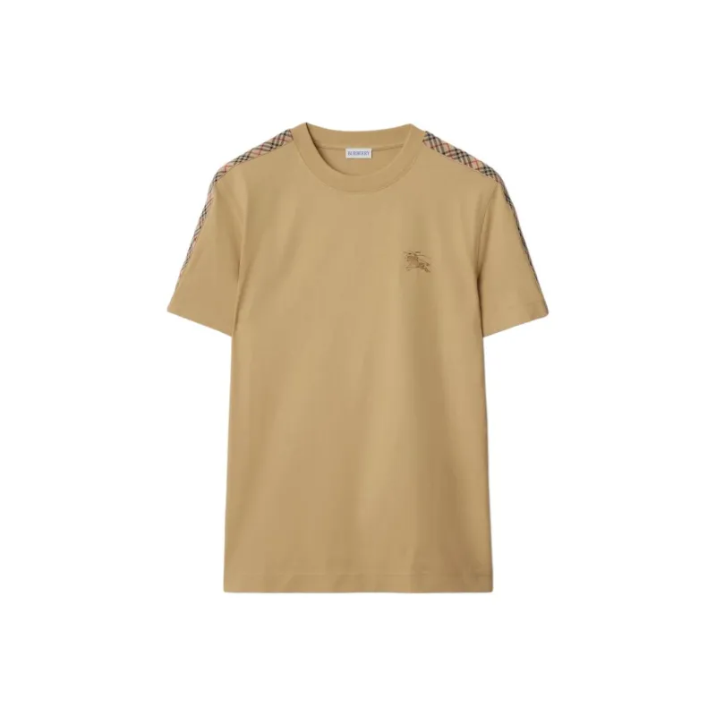 Burberry Checkered trim Cotton T shirt-0
