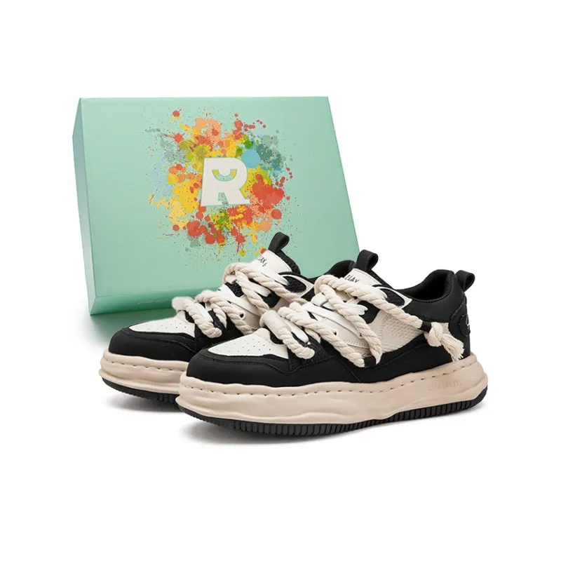 RELAXURSELF Slip Resistant, Abrasion Resistant, Lightweight, Height Increasing Low Top Skateboard Shoes Unisex-36