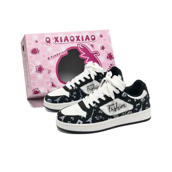 Circle Small Coverage Wear Resistant Lightweight Low Top Skateboard Shoes Unisex Graffiti Black