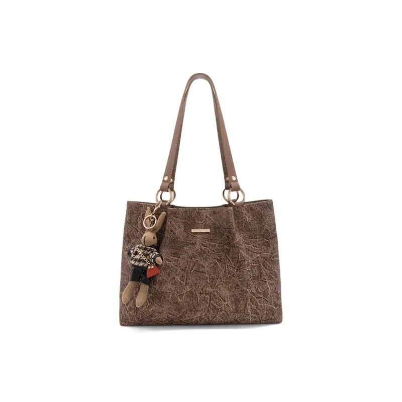 CLEVER& KETCH Synthetic Leather Tote Underarm Shoulder Bag Regular Women's Gray/Brown-2