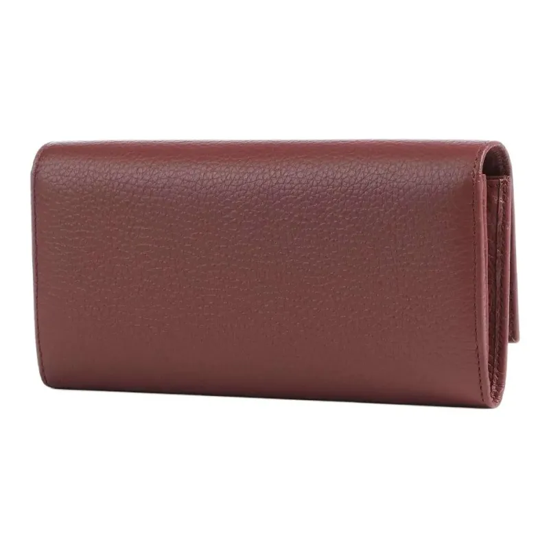 COCCINELLE Grain Leather Wallet Regular Women's Burgundy-3