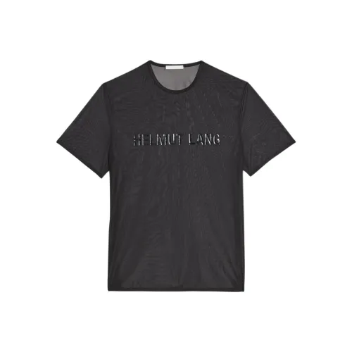 Helmut Lang Logo Printed Sheer Crewneck T Shirt