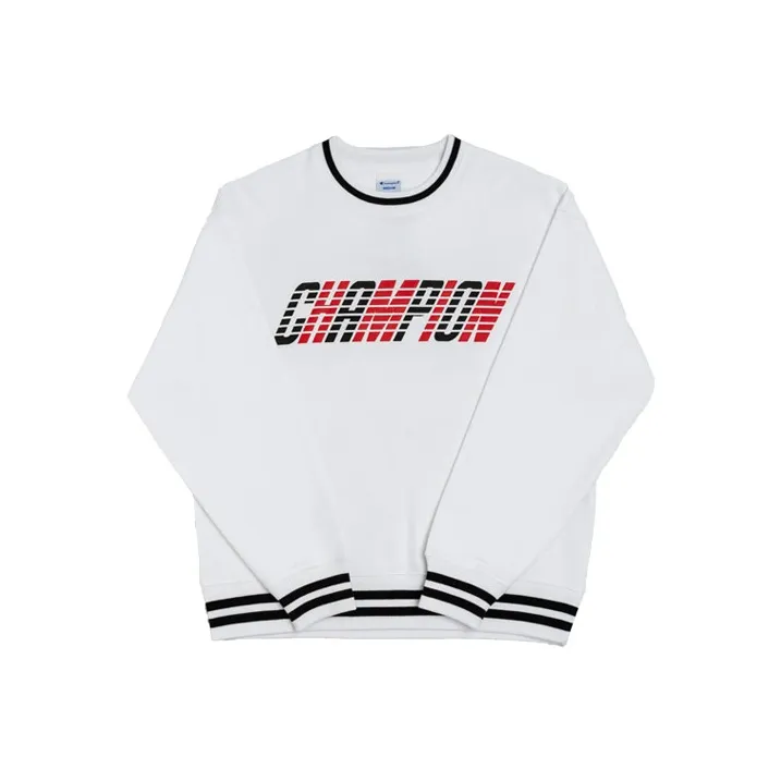 Champion Crew Neck Sweatshirt Japan Version Unisex White-0