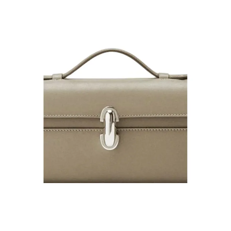 SAVETTE Calfskin Handbag Women's Clay Gray-3