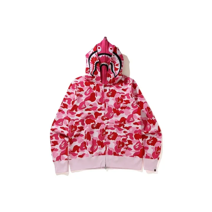 Bape Big Abc Camo Shark Wide Full Zip Double Hoodie-8