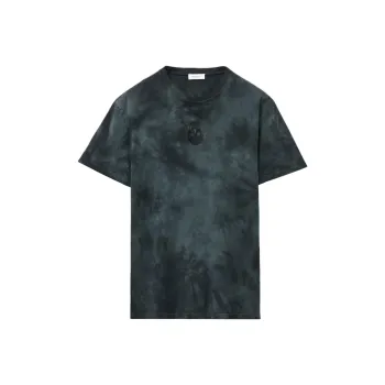 Alexander McQueen Skull Embroidered Tie Dyed T Shirt