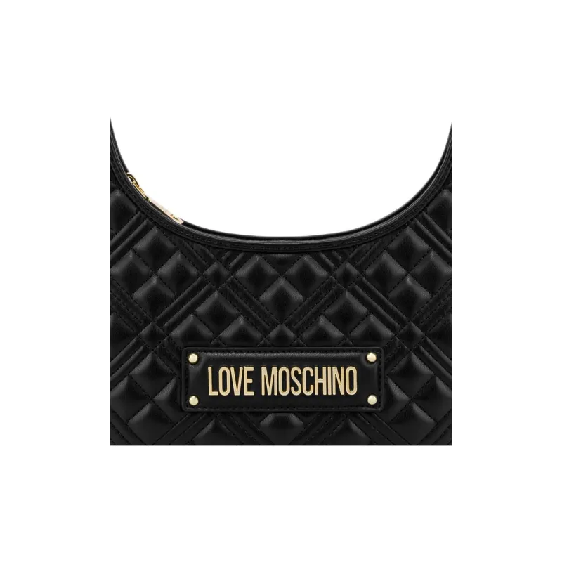 LOVE MOSCHINO Polyurethane Hobo Bag One Shoulder Handbags Regular Women's Black-3