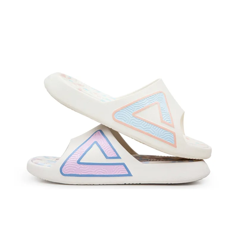 PEAK Tai Ji1.0 Quiet Slip Resistant Odor Resistant Slide Slippers Unisex Pink Blue Mismatched-3