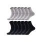 GL4024 Crew Socks 12 Pack (6 Light Gray/6 Black)