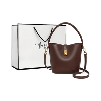 MILLIE'S Cow Leather Shoulder Bag, Crossbody Bag, Handbag Regular Women's Yadan Coffee