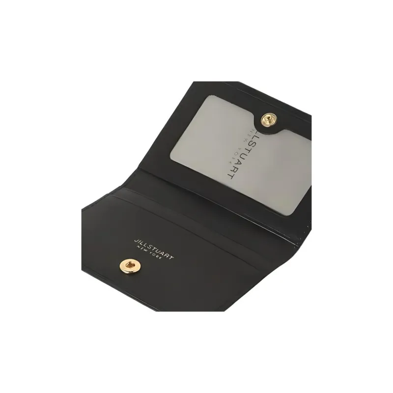 JILL STUART Cow Leather Card Holder Women's Black-4