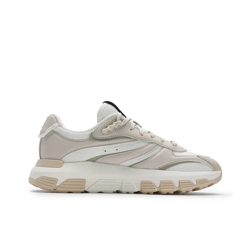 FILA Pioneer Series Anti Slip Wear Resistant Low Top Running Shoes Women's Milk White Brown-1