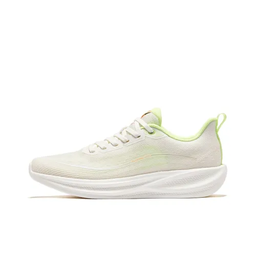 Erke Cushioning Lightweight Low Top Sprint Running Shoes Mens Erke White Bubble Green