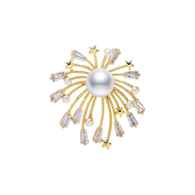 ROYALSASA Alloy Faux Pearl Brooches Women's-0