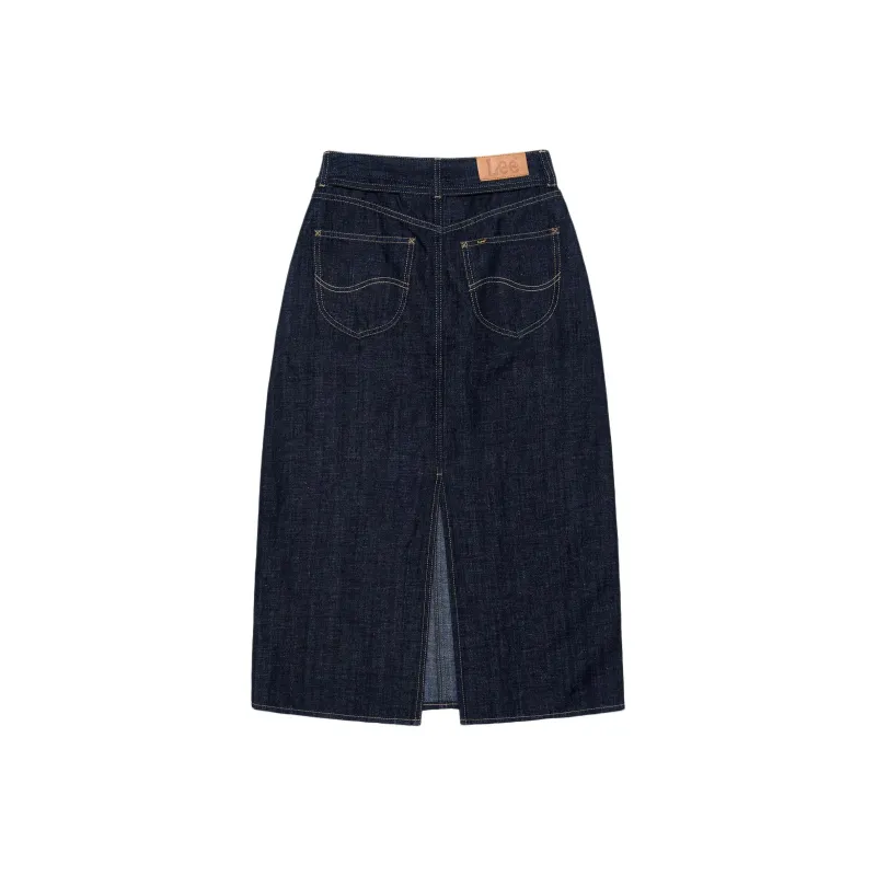 Lee Denim Long Skirt Women's Dark Blue-1