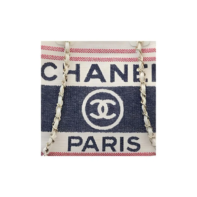 CHANEL Cow Leather Beach Bag Tote Bag Shopping Bag Shoulder Bag Crossbody Bag Handbag Women's Beige-1