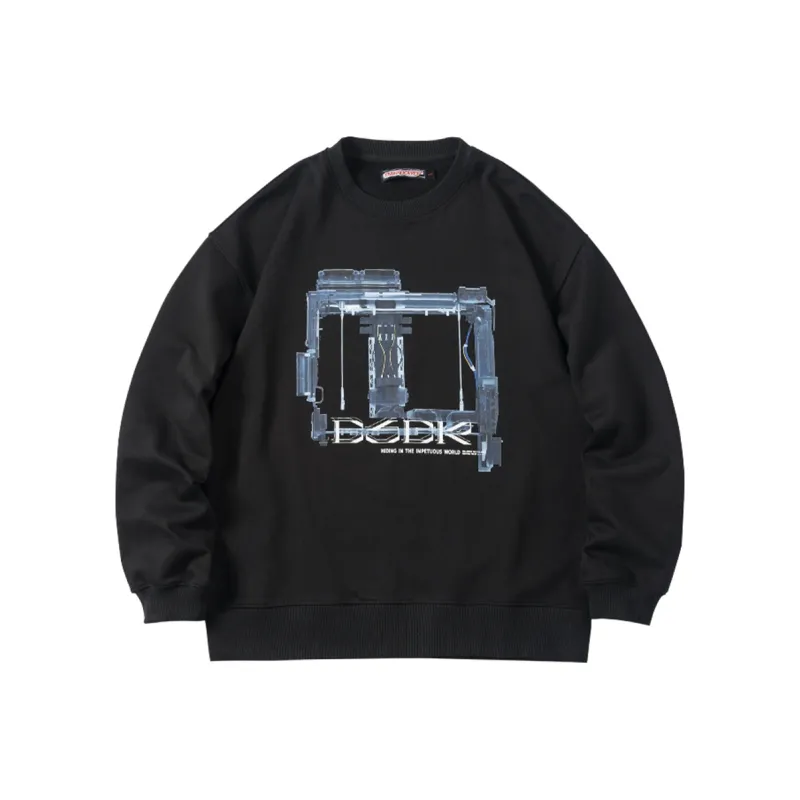 ENSHADOWER Crew Neck Loose Fit Sweatshirt Unisex Black-0