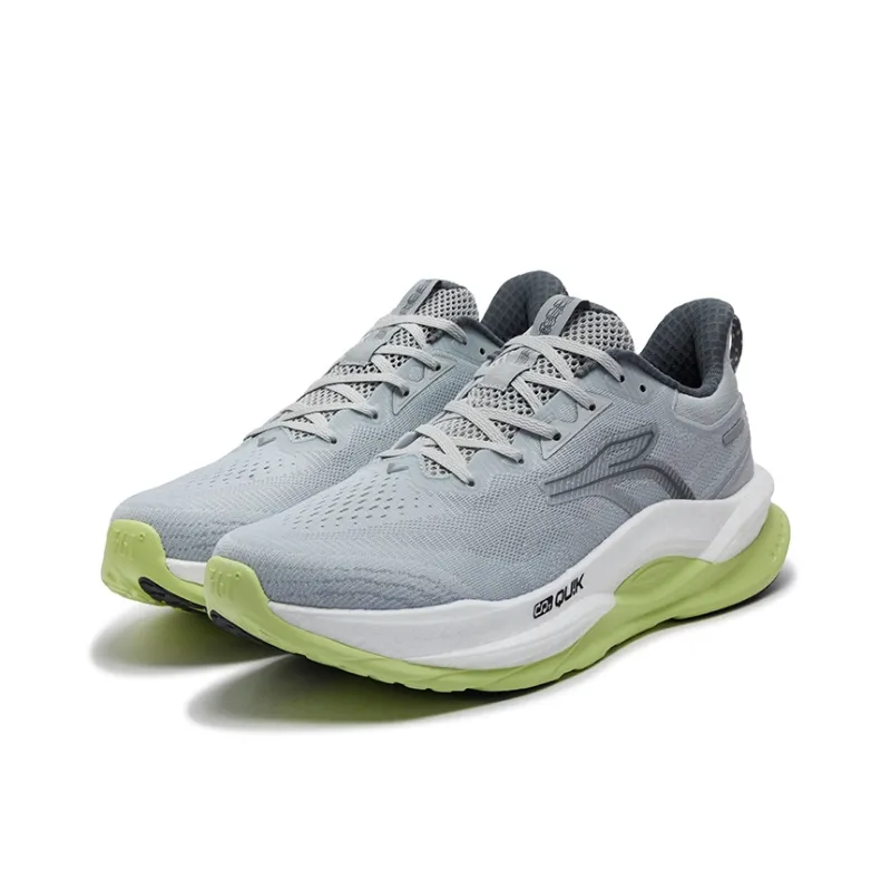 361° Fiery Red 5 Anti Slip Wear Resistant Low Top Training Running Shoes Men's Photon Gray With Light Fruit Green-2