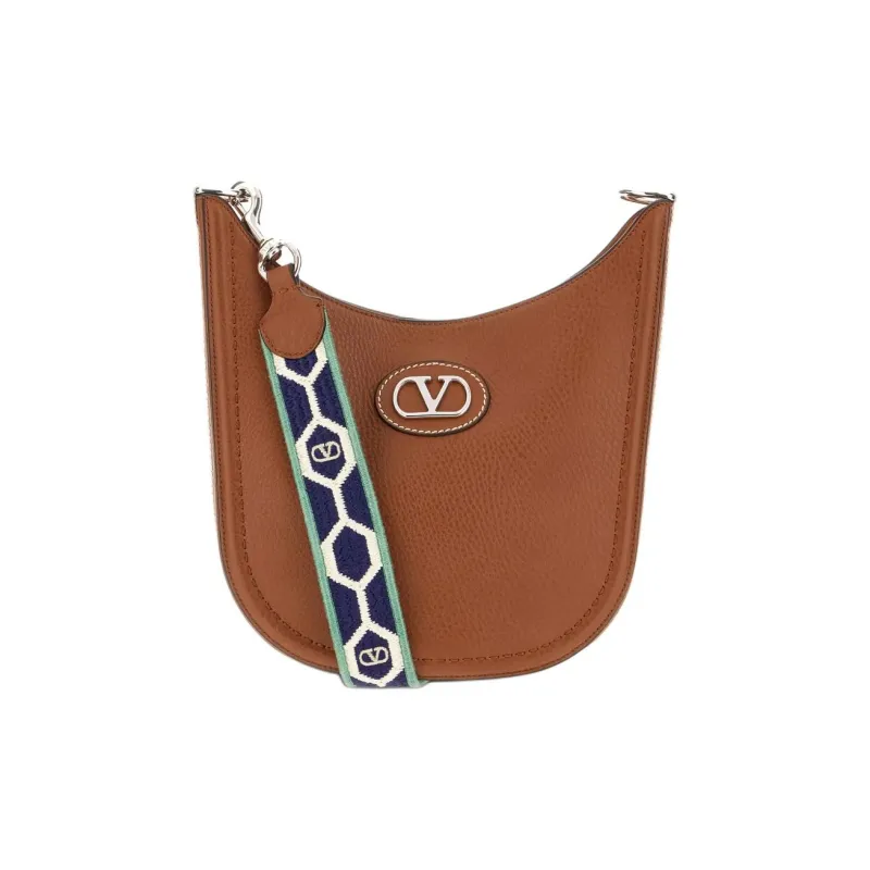 Valentino Cow Leather Shoulder Bag Women's Brown-0