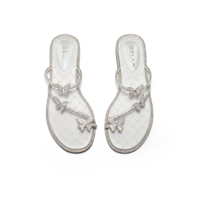 BELLE Slide Slippers Women's Silver-2