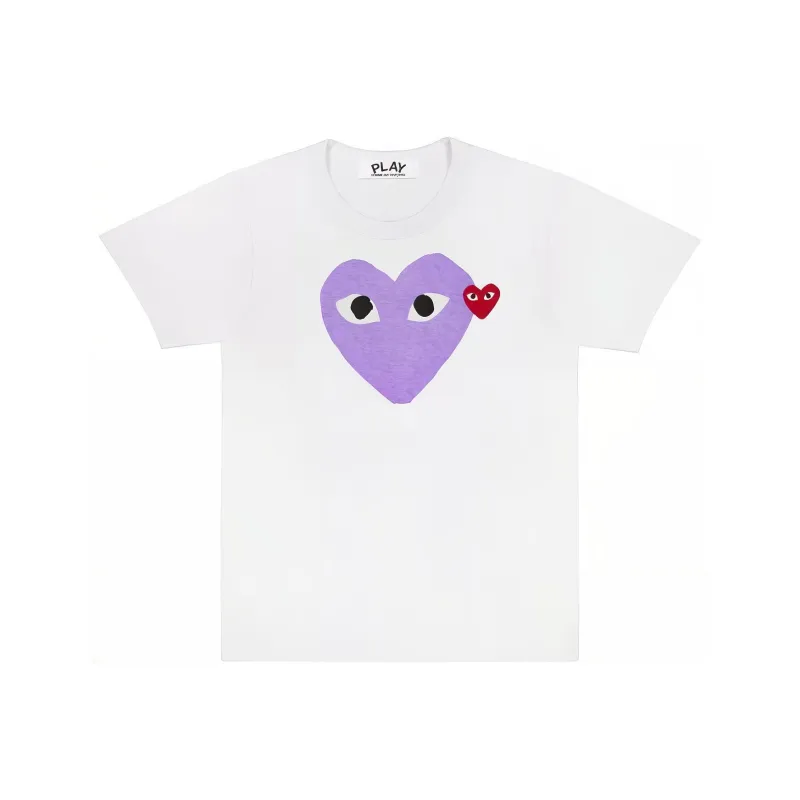 CDG Play T Shirts Unisex Purple-0