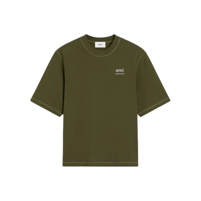 Ami Paris Logo embroidered T shirt-0