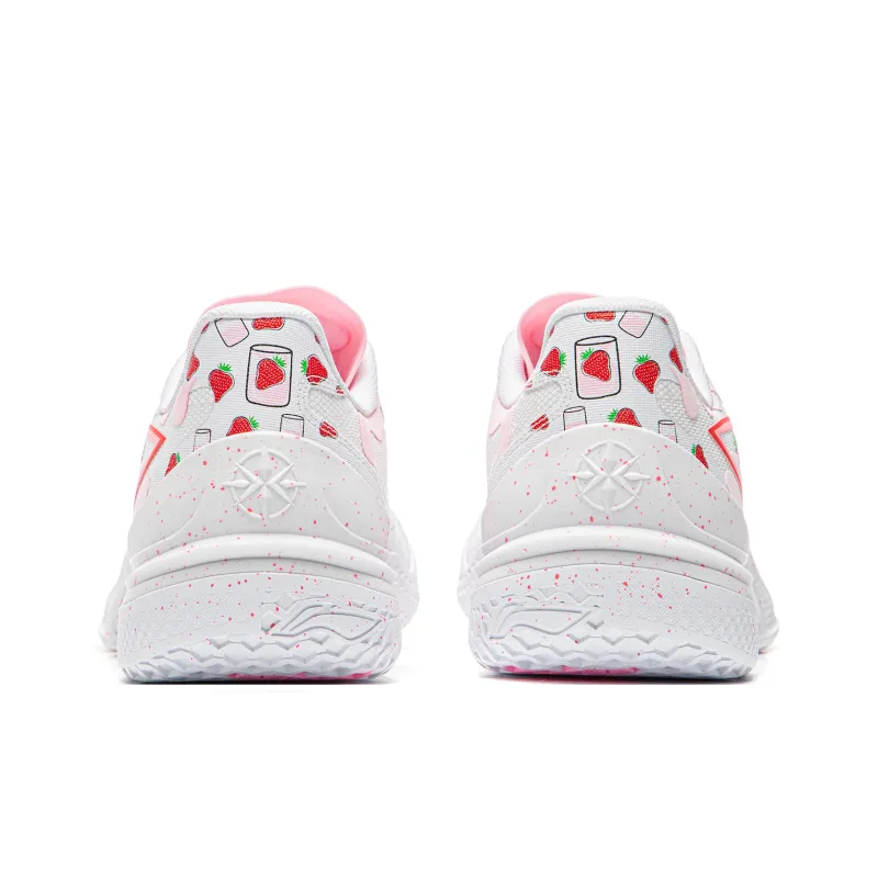 LiNing Knife 5 Slip-Resistant Coverage Lightweight Rebound Low-Top Performance Basketball Shoes Men's White Pink-5