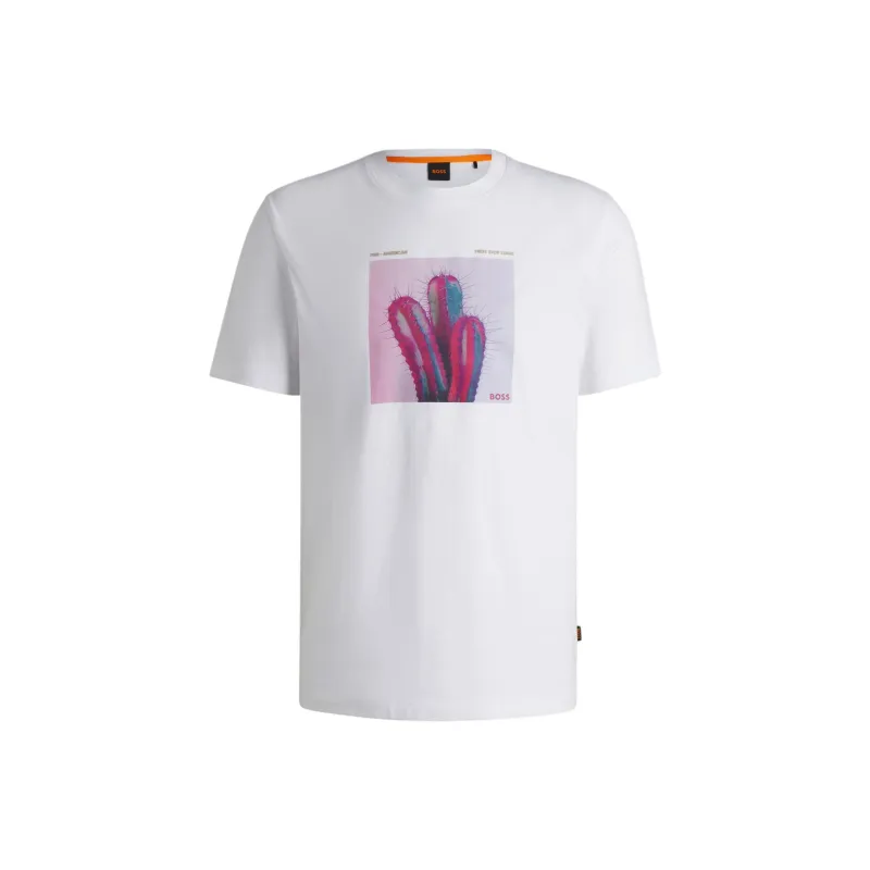 HUGO BOSS Road Trip print Cotton T shirt-0
