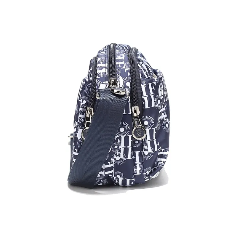 FIDO DIDO Oxford Crossbody Bag, Shoulder Bag Women's Ecru/Blue-4