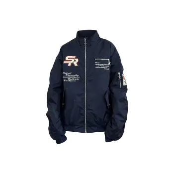 KIRHNE Baseball Jacket Unisex Navy Blue