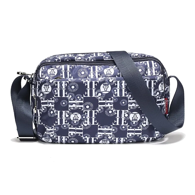 FIDO DIDO Oxford Crossbody Bag, Shoulder Bag Women's Ecru/Blue-2