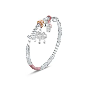 Inkopper 999 Fine Silver Bangles Women's