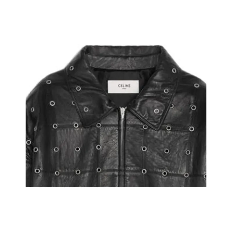 CELINE Pre Owned CELINE Leather Eyelet Cut Out Jacket From The Closet Of Pusha T-2