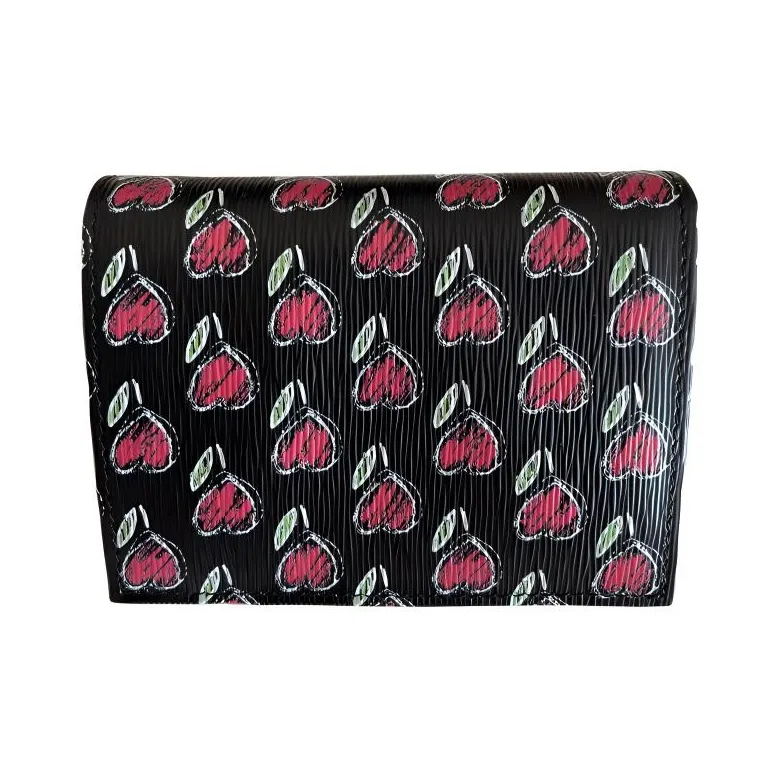 PRADA Textured Leather Card Clip Card Holder Wallets Women's Black-1