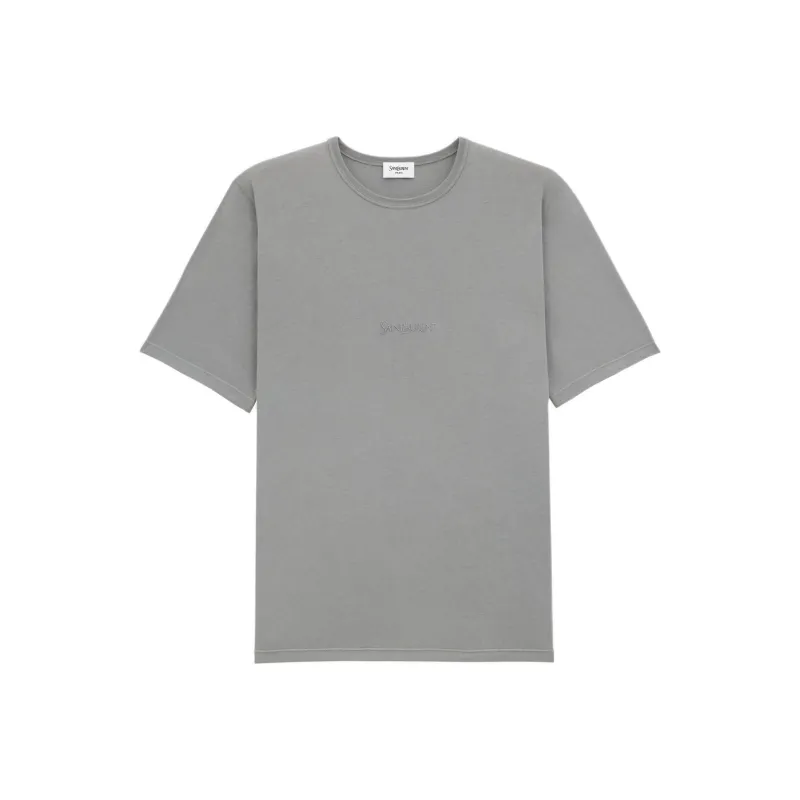 SAINT LAURENT Logo Embroidered Crewneck T Shirt-0
