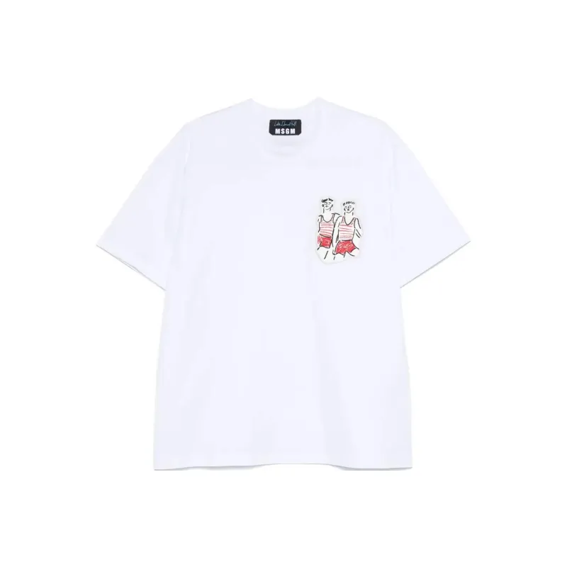 MSGM X Luke Edward Hall Sailors In Love Patch T shirt-0