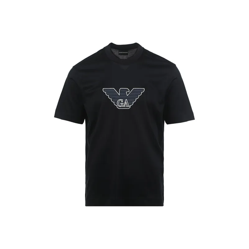 EMPORIO ARMANI Logo patch T shirt-0