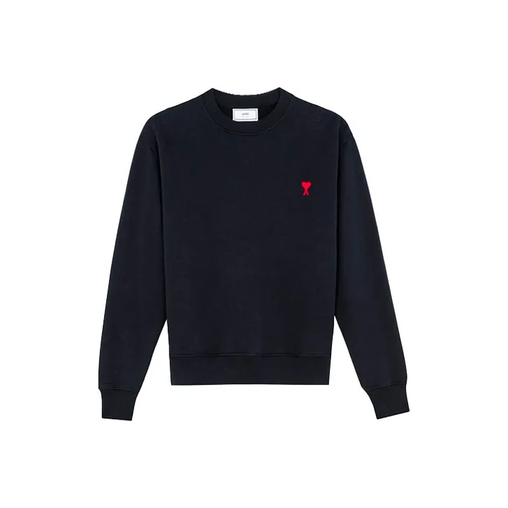Ami Paris Ami De Coeur Embroidered Logo Crewneck-0