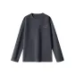 [Cotton Long Sleeves]Dark Gray (ま Upside Down Smile Chest Tag)