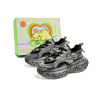 Budding Bear Height Increasing Abrasion Resistant Lightweight Breathable Slip Resistant Low Top Chunky Sneakers Unisex