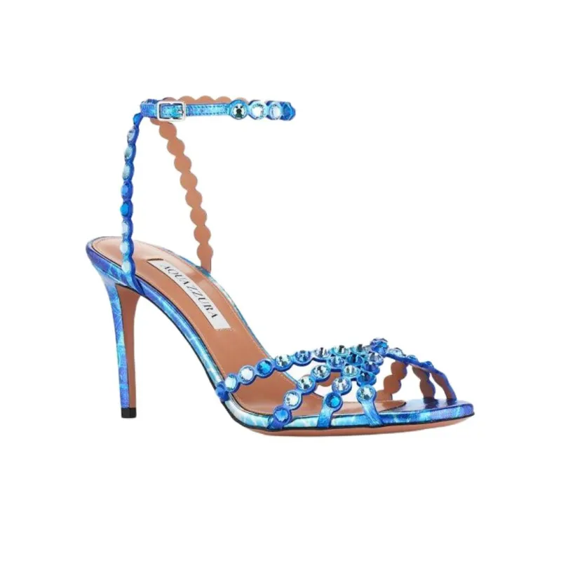 AQUAZZURA Tequila Strap Sandals 8.5cm Women's Blue-2