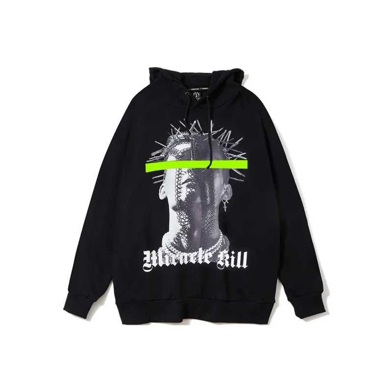 MIRACLE KILL Hooded Loose Fit Sweatshirt Unisex-32