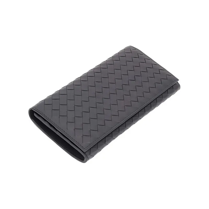Bottega Veneta Sheepskin Wallet Unisex Black-1