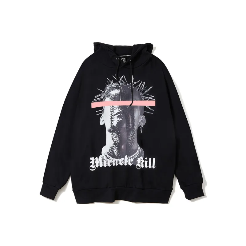 MIRACLE KILL Hooded Loose Fit Sweatshirt Unisex-26