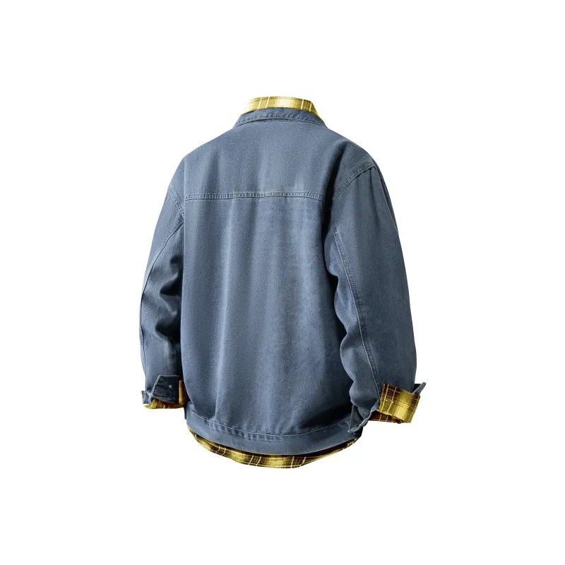 HOKLV Jacket Unisex Black Coat+Yellow Shirt-25